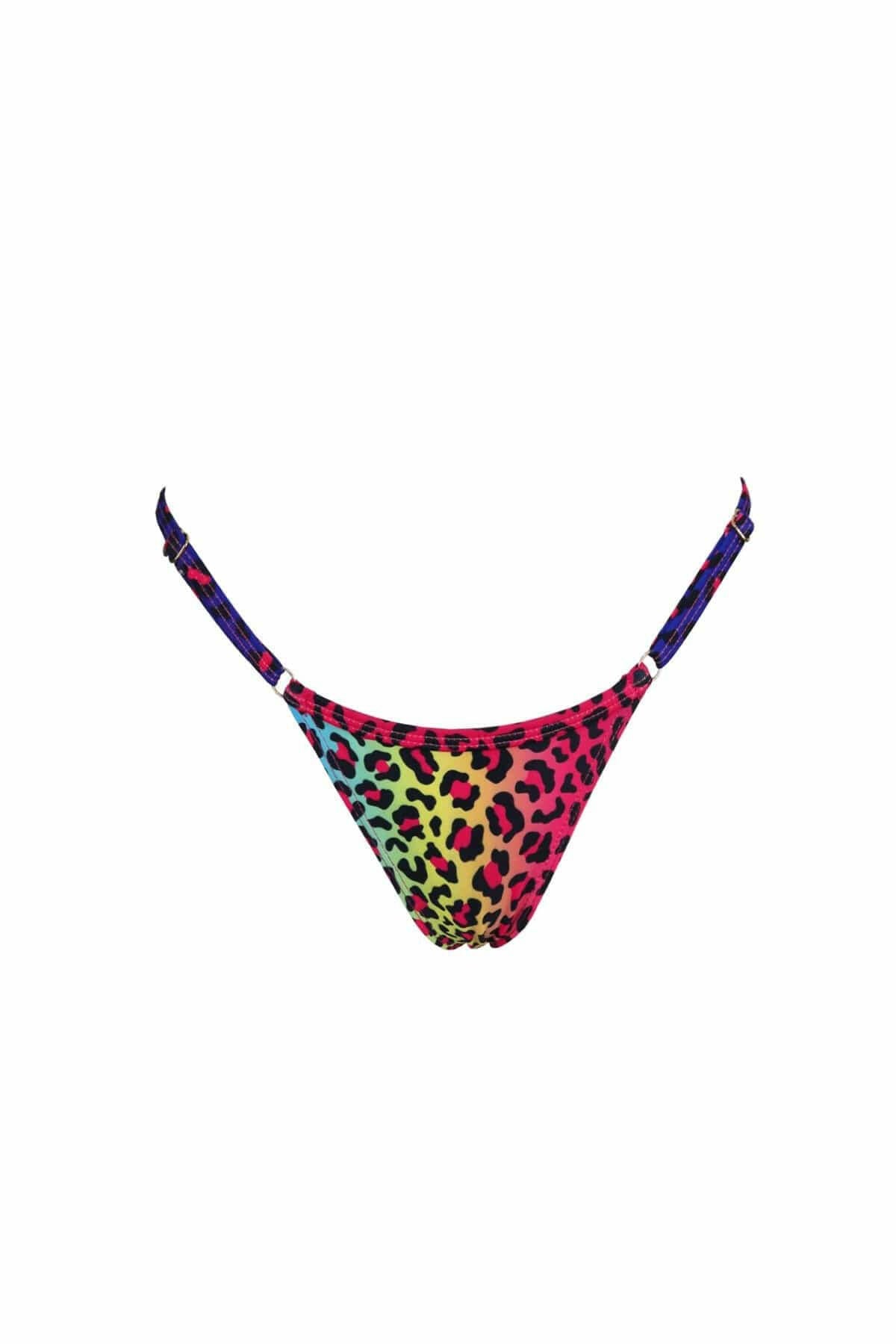 MIAMI Adjustable Thong Bikini Bottom Rainbow Safari