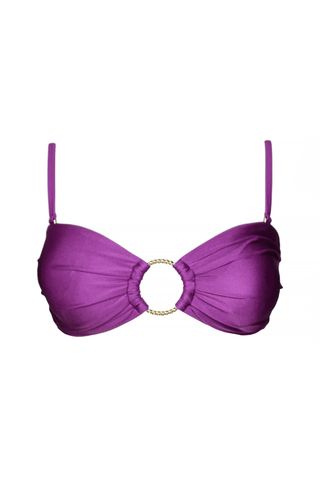 Bandeau swimwear bikini top purple adjustable