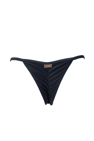 Black high waisted cheeky scrunch bikini bottoms