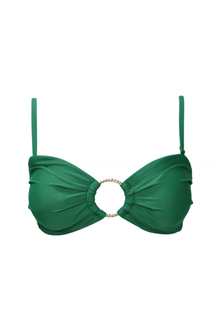 Bandeau swimwear bikini top emerald green adjustable