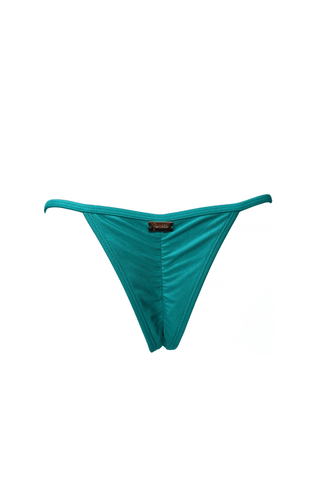 emerald shiny green cheeky bikini bottoms high waisted