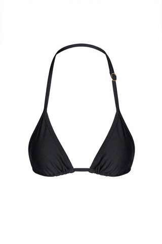 Black bikini top on a white background
