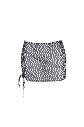 mesh skirt coverup zebra black white