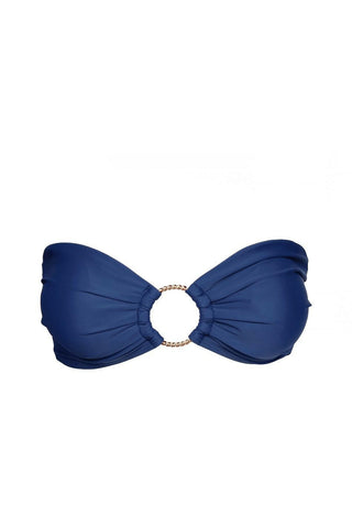 Bandeau Navy minimal adjustable bikini top