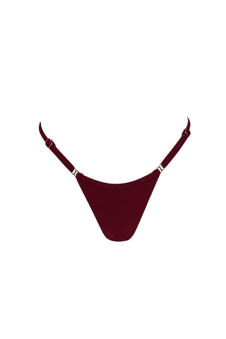 MIAMI Adjustable Thong bikini bottoms Sangria