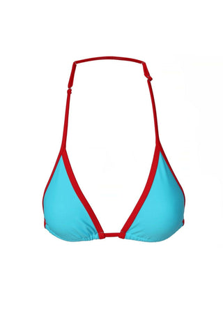 Blue red triangle bikini top adjustable